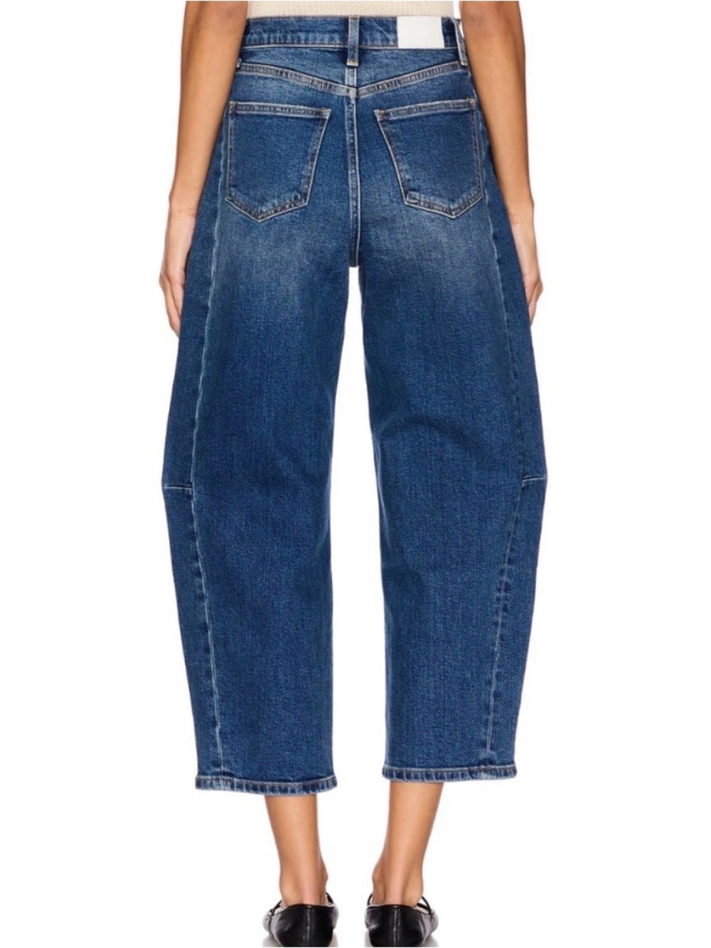 Pistola Eli High Rise Barrel Arched Leg Jean Women’s 30 Augustus‎ Wash Cropped - Picture 2 of 11